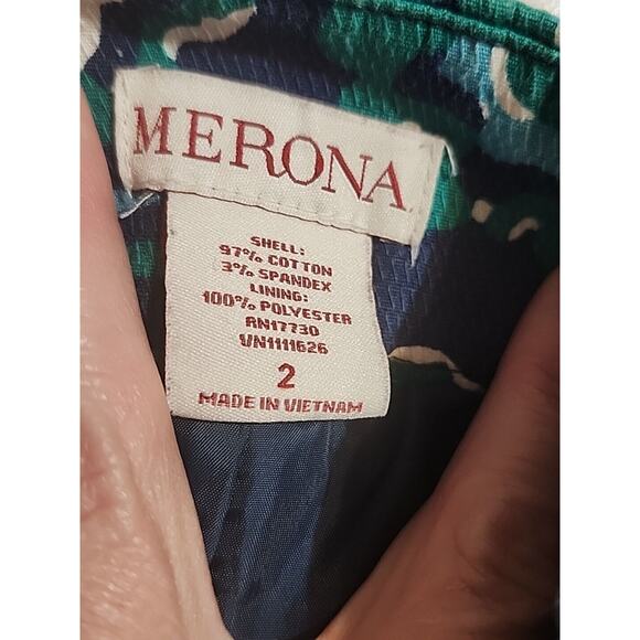 Merona Womens Above the Knee Pencil Skirt Lined sz 2 Navy Blue Side Zip - Picture 8 of 8